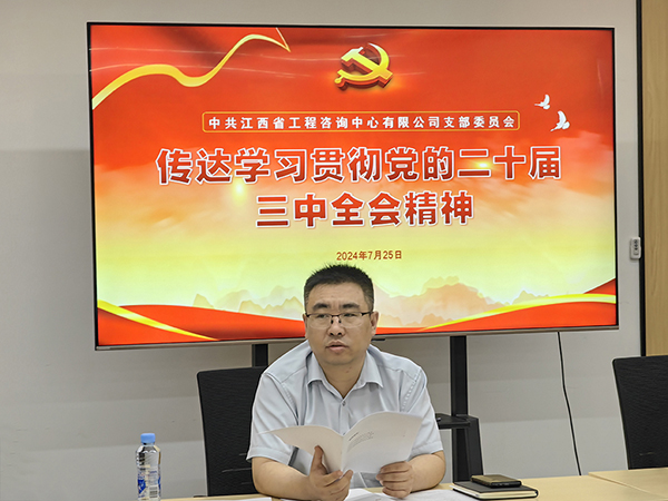 开元网页党支部传达学习党的二十届三中全会精神